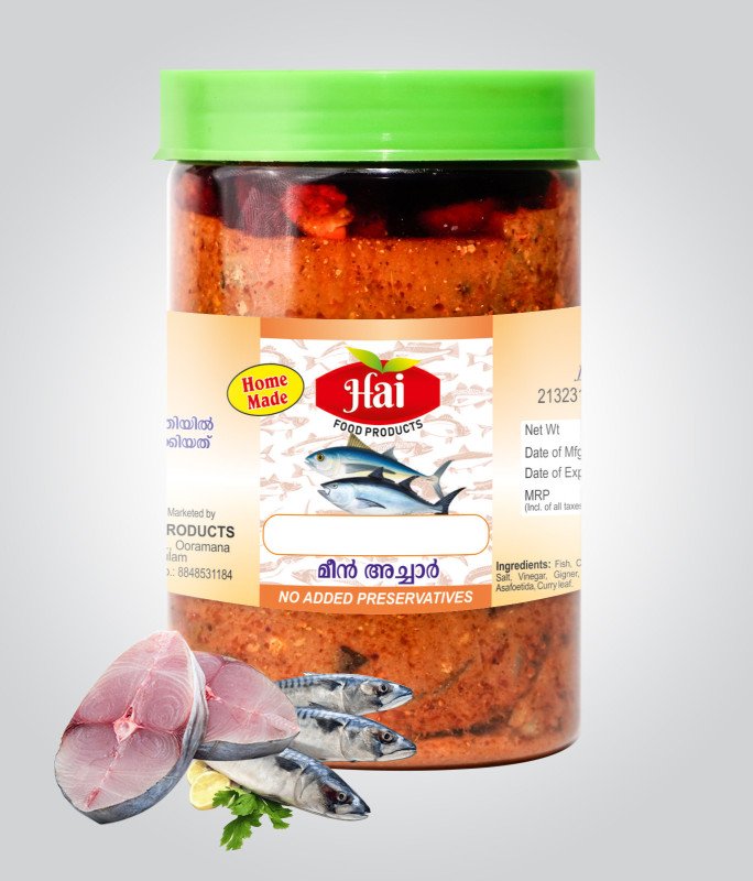 HAI's Kerala-Style Spicy Ola Kodiyan Fish Pickle | Homemade & Preservative-Free | Authentic Non-Veg Kerala Achaar – 1kg Pack