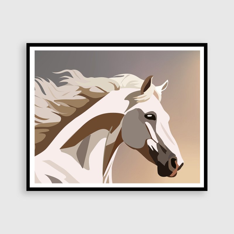 Horse – creative vector art wall poster - a close-up of a horse’s head