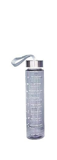 SmartGadgets Transparent Water Bottle 300ML with Motivational Time Marker, Leakproof Durable Sipper Water bottle for office, School, gym