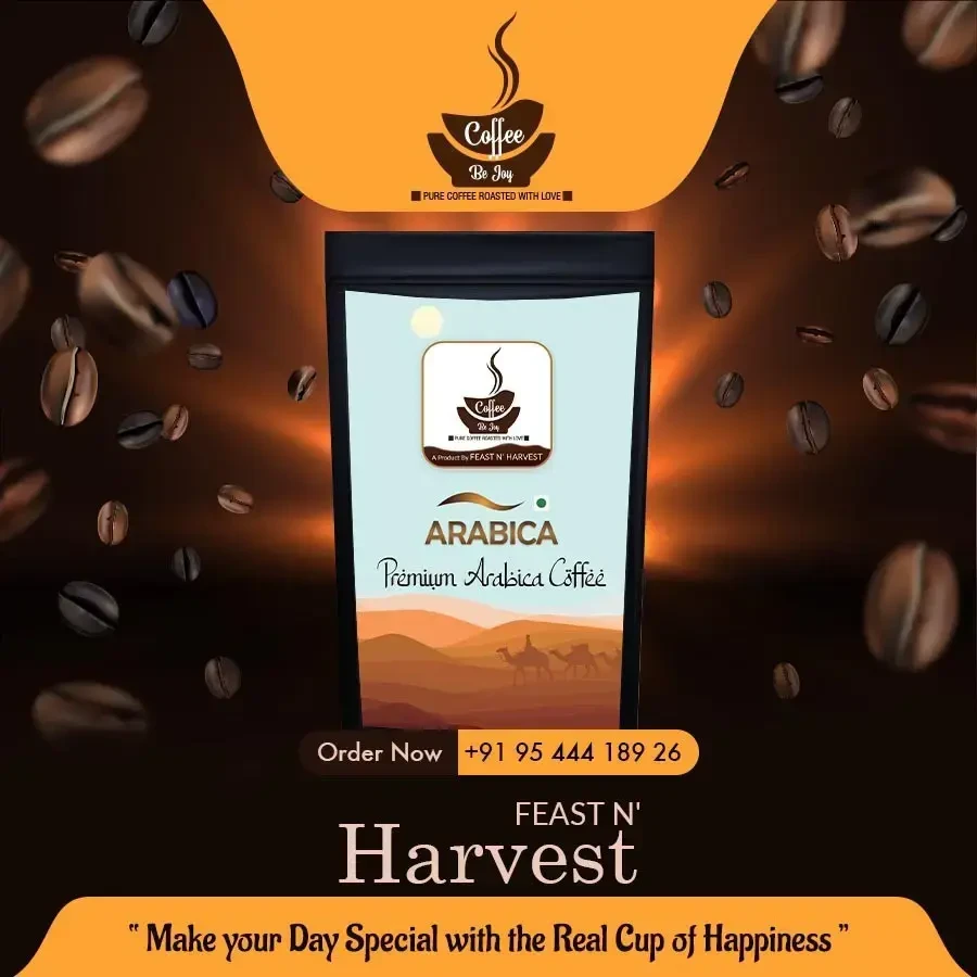 Feast N Harvest Pure Arabica Instant Coffee – Authentic, Aromatic & Flavorful | Premium Coffee Powder for Hot & Cold Brews
