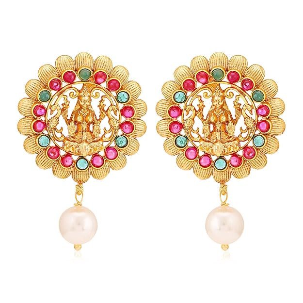 Sober Gold Plated Goddess Laxmi Earring for Women (SKR56796)