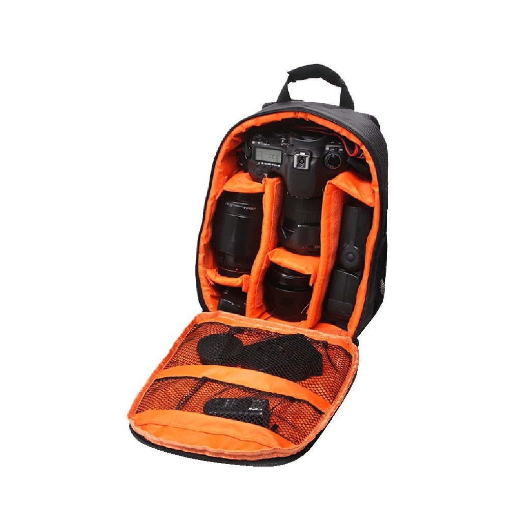 GONATURS Universal Waterproof DSLR Backpack Camera Bag, Lens Accessories Carry Case for All SLR Cameras, Made in India (Black)