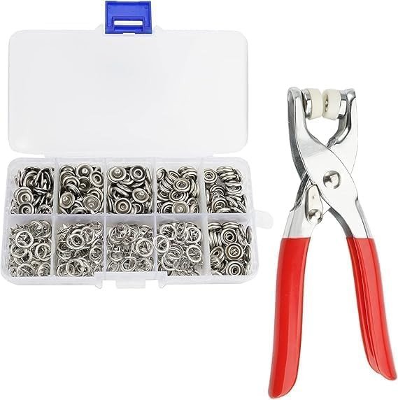 SmartGadgets Silver Button Set With Pliers 100 Pcs- DIY Sewing Buttons Set for Clothing Sewing (only Silver Button)
