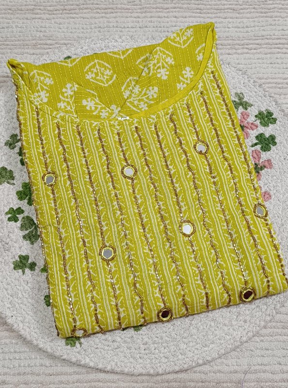 Avanika Collection's Premium Quality Pure Cotton Ajrakh Handwork Kurti With Lining | Printed Churidar Top