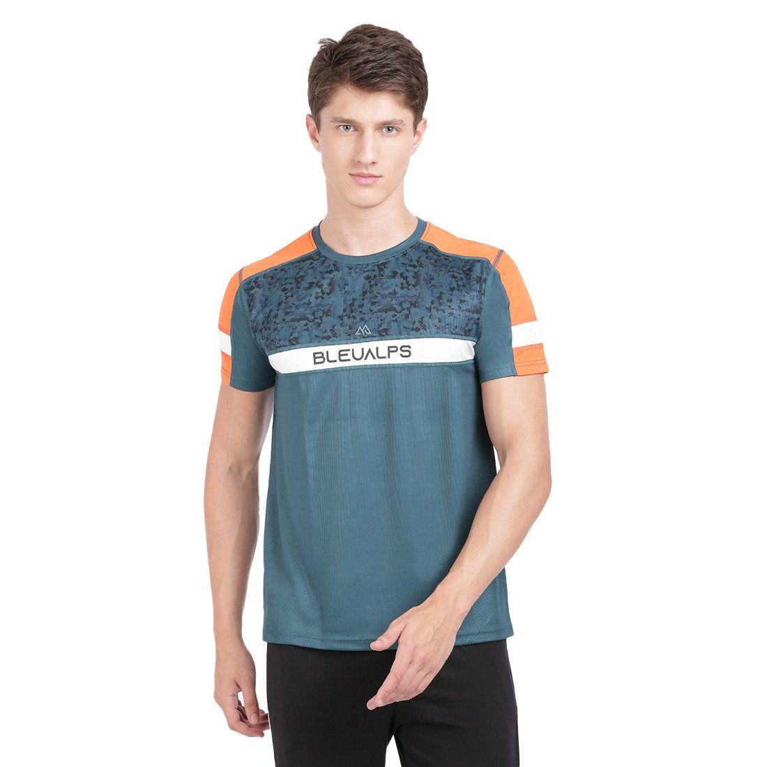 Bleualps Active Men's Round Neck Printed Cut N Sewn Design Sports T Shirt | Sports T-Shirt | Workout T-Shirt