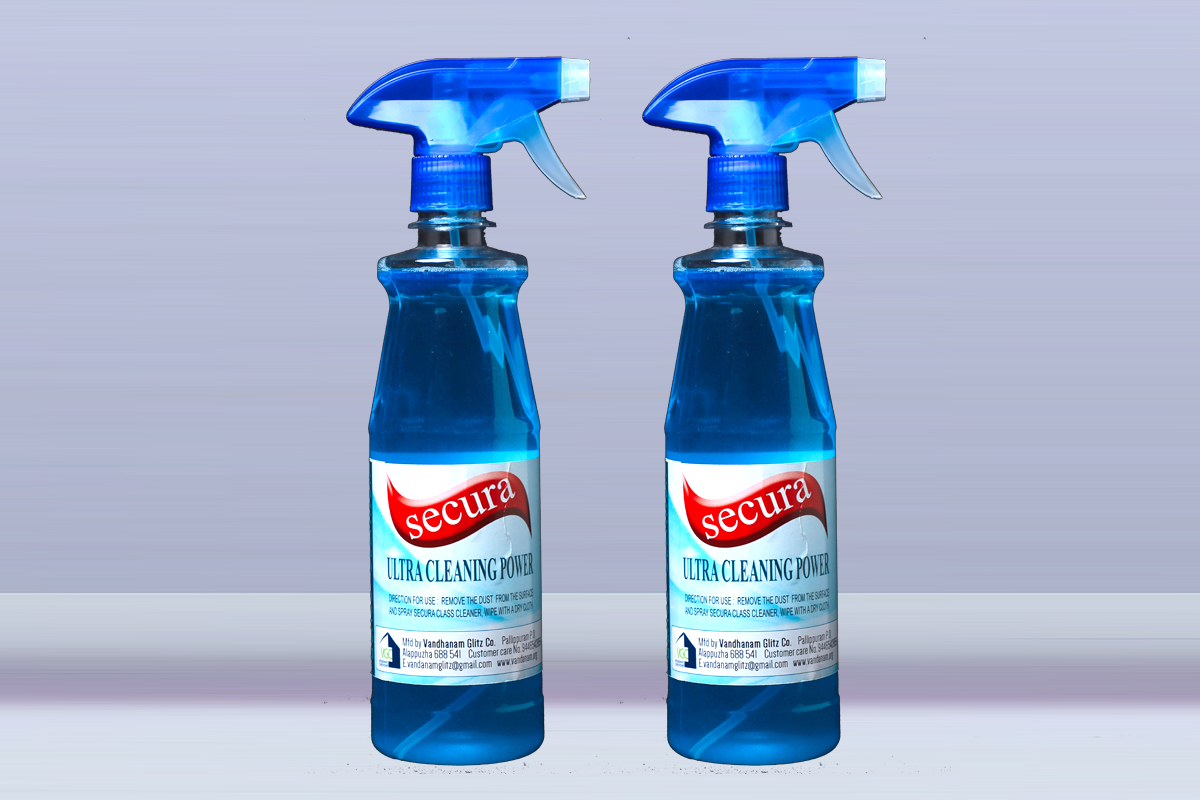 Secura Glass Cleaner Spray 500ml | Ultra Cleaning Power | Clean All Glass Surface To A Crystal Clear | Jasmin Fragrance