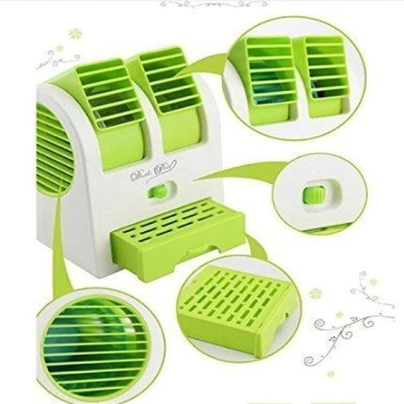 SmartGadgets Portable Mini Air Conditioner Fan – USB & Battery Powered Dual Bladeless Cooler for Home, Office, Car & Travel (Multicolor)