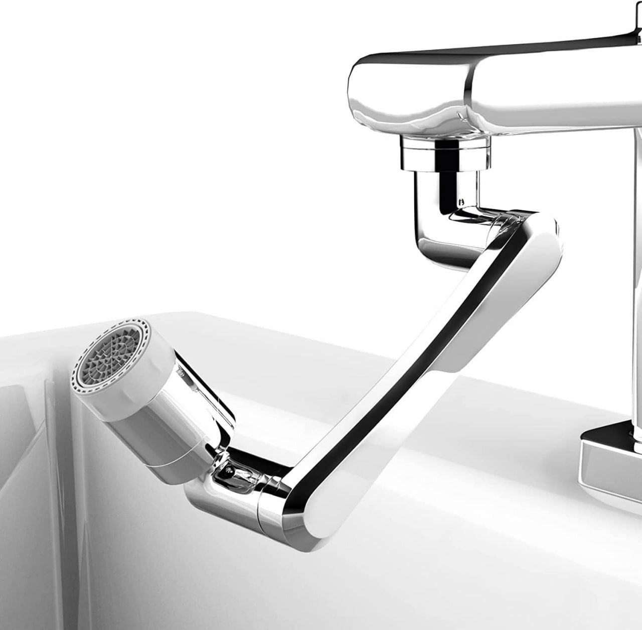 SmartGadgets 1080° Swivel Faucet Aerator Extension - Rotatable Multi-Functional Faucet Extender for Kitchen Sink & Wash Basin, 2 Water Modes with Splash Filter, Universal Tap Extender