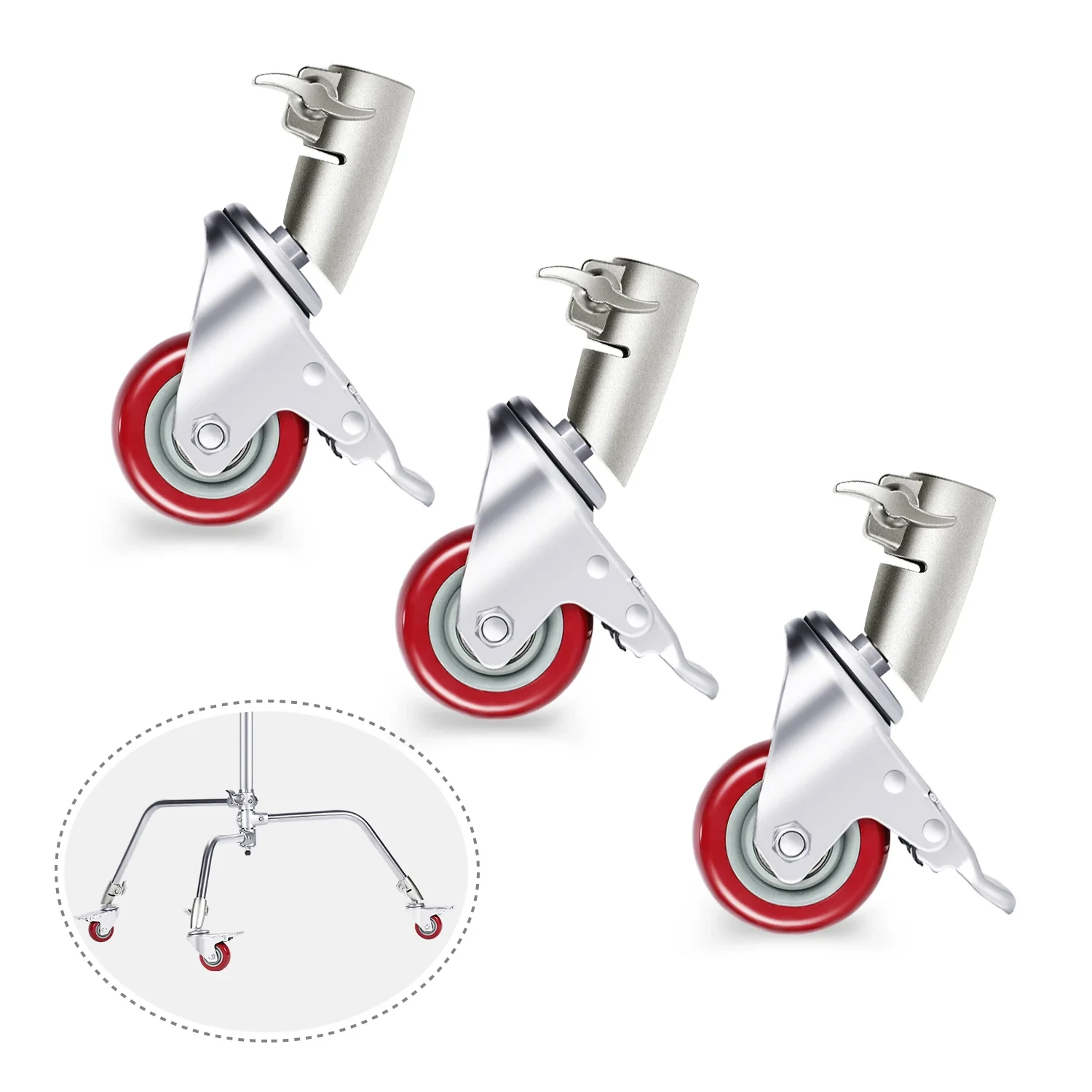 NEEWER 3 Pack Professional Swivel Caster Wheels Set
