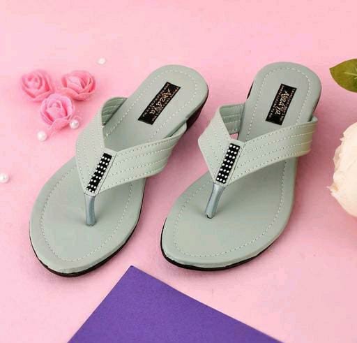 Fashion Feet Handmade Flat Casual Flip-Flop Solid Pattern Women Sandals Olive Colour | Fashion Feet Ladies Chappals | Slipper For Girls | Ladies Slippers | Women Footwear