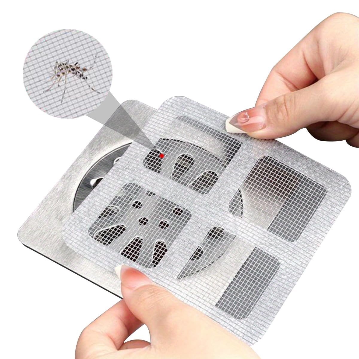 SmartGadgets  Disposable Shower Drain Hair Catcher & Kitchen Sink Strainer Waterproof Mesh Stickers Essentials for Bathroom/Kitchen/Bathtub & Sink Drain Covers - Ideal for Apartments & Pets(30 pcs)