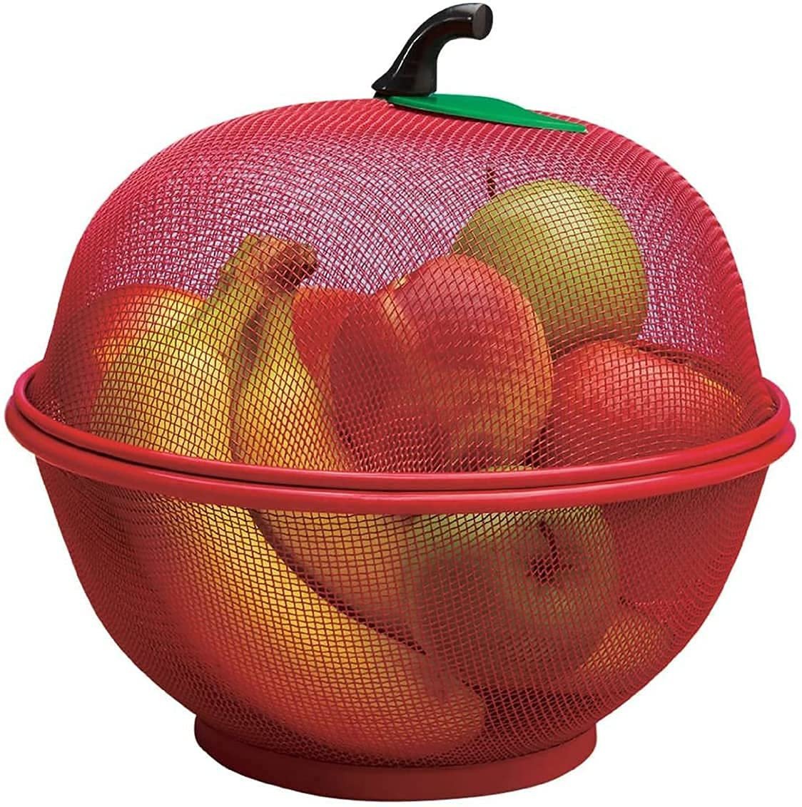 SmartGadgets Fruit Basket with Lid Net Cover Big Size for Dinning Kitchen Home Apple Shape Net Cover Protective Fruits Vegetables Food Storage Basket Strainer Kitchen Accessories