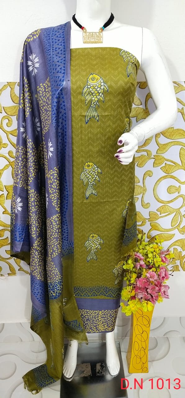 Edathal Star Collection's Attractive Soft & Smooth Pure Cotton Hand Block Print Suits For Women | Cotton Churidar Set