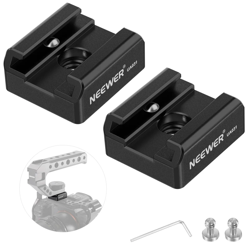 NEEWER 2 Pack Cold Shoe Mount Adapter (UA031)