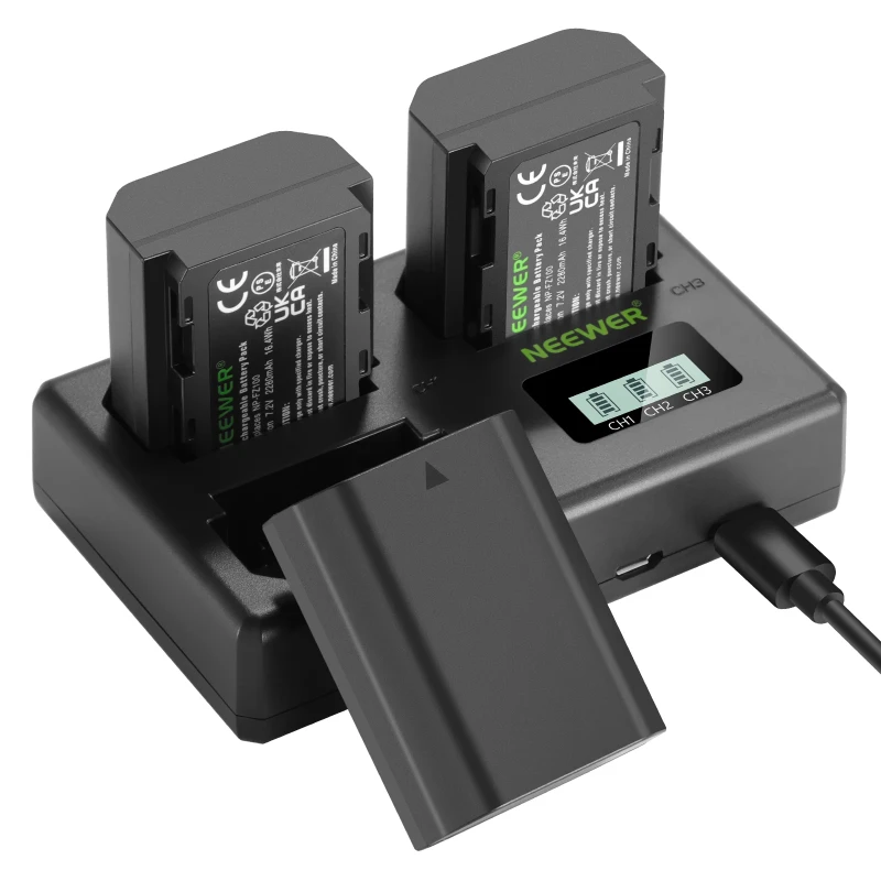 3 Pack NP-FZ100 Sony Replacement Battery and Charger Set