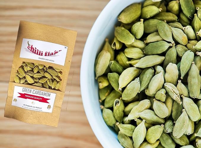 Chilli Flake Chemical Free And Natural Whole Cardamom 50g | Green Hari Elaichi Big | Elite Aroma