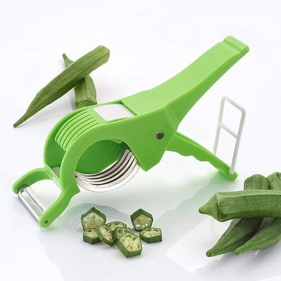 SmartGadgets 2 In 1 Vegetable And Fruits Cutter Cum Peeler- Vegetable Cutter Sharp Stainless Steel 5 Blades