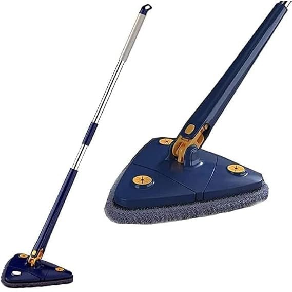 SmartGadgets 360° Rotating Triangle Mop – Flexible Flat Mop for Corners, Walls, Windows & Floors, Easy to Clean