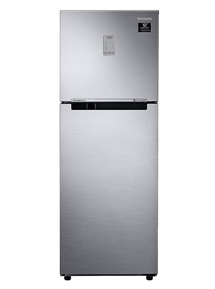 Samsung 253L 3 Star Inverter Frost Free Double Door Refrigerator (RT28T3743S8/HL, Elegant Inox, Convertible)