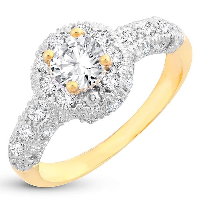 Exclusive Solitaire Gold Plated Ring for women - R80364_9SK