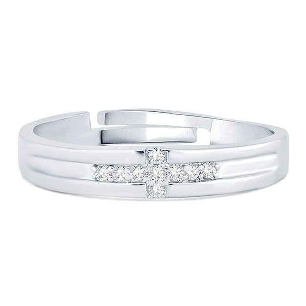 Silver Plated Adjustable Ring for Women, Silver.