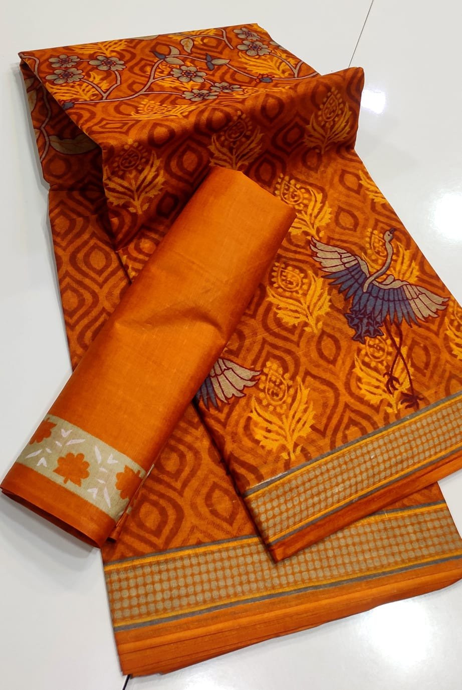 Avanika Collection's Pure Handloom Cotton Designer Sarees With Contrast Blouse For Women - Multicolour