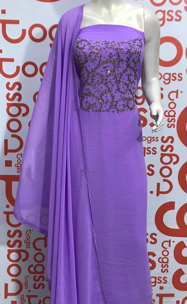 Classy Threads Collectionzz Women Attractive Stylish Georgette Embroidered Churidar Materials - Multicolour | Churidar Set Material
