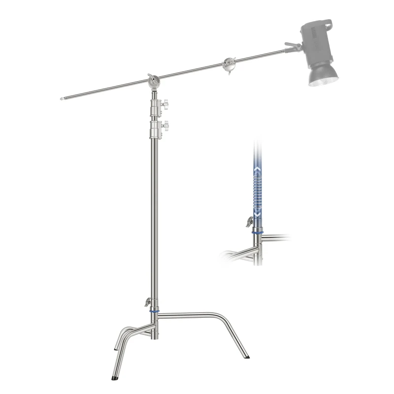 10.5ft/320cm Stainless Steel Heavy Duty C Stand with Boom Arm (SC320Q)