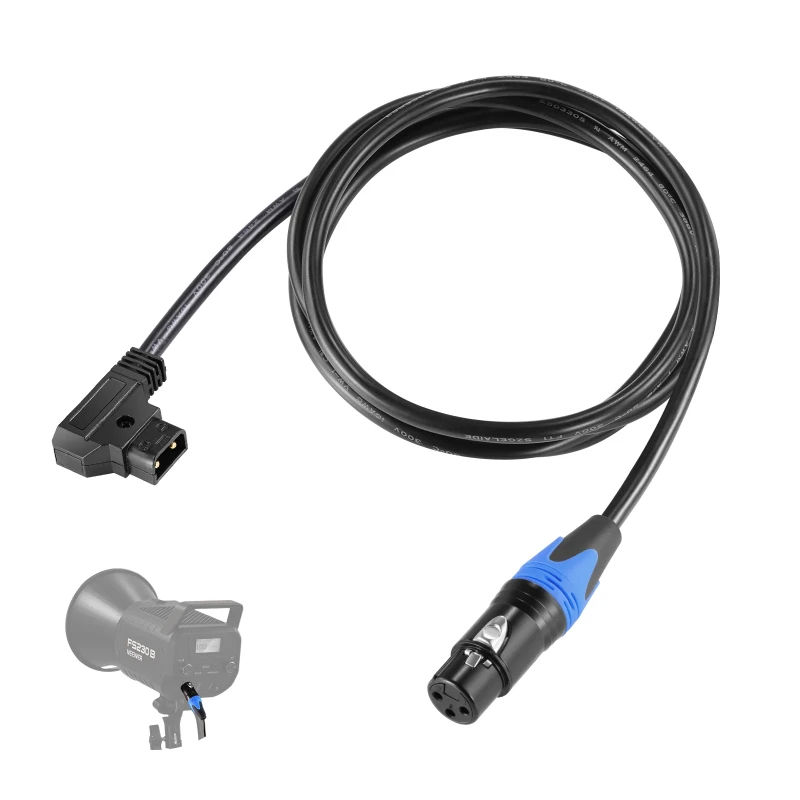 D Tap to 3 Pin XLR Cable for FS150 FS150B FS230 FS230B LED Video Light (NC009)