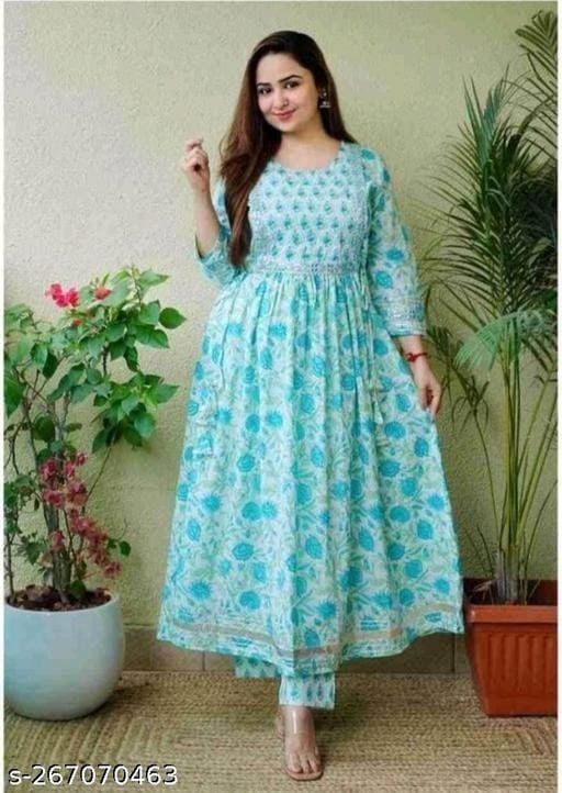 Edathal Star Collection's Stylish Soft & Smooth Anarkali Set For Women