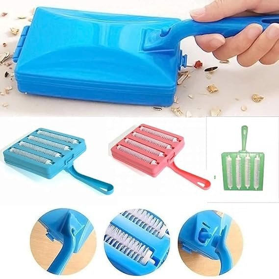 SmartGadgets Plastic Handheld Carpet Roller Cleaning Brush Car Seats,Table Linen,Sofas,Bed Sheets,Carpet Roller Brush Cleaning with Dust Crumb Collector for Plastic and Dry Brush 4 Roller Brush