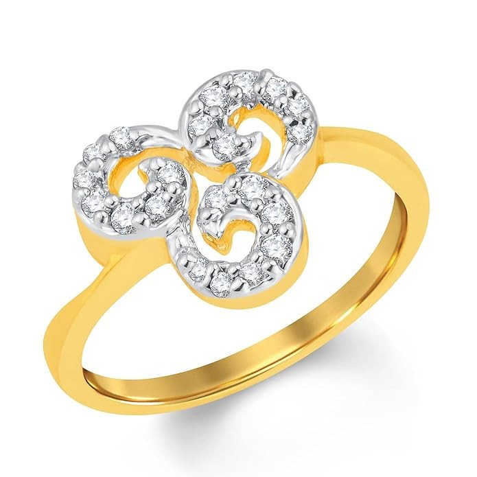Fascinating Gold And Rhodium Plated Cubic Zirconia Ring - 8024RCZC420SK_7