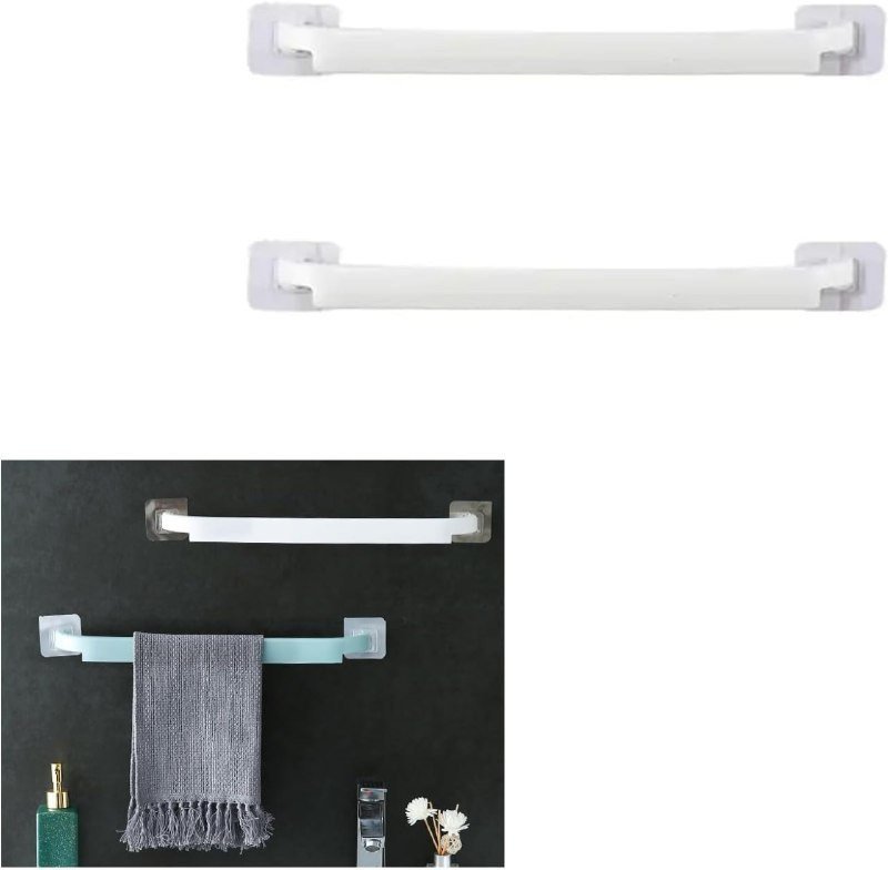 SmartGadgets Bathroom Hand Towel Holder No Drill Single Towel Rod Rack Hanging Bath Towel Shelf Bathroom Towel Hanger for Hotel Home