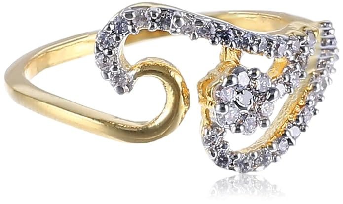 Womens Angelic Gold and Rhodium Plated Cz Ring(8092Rczr650_15)
