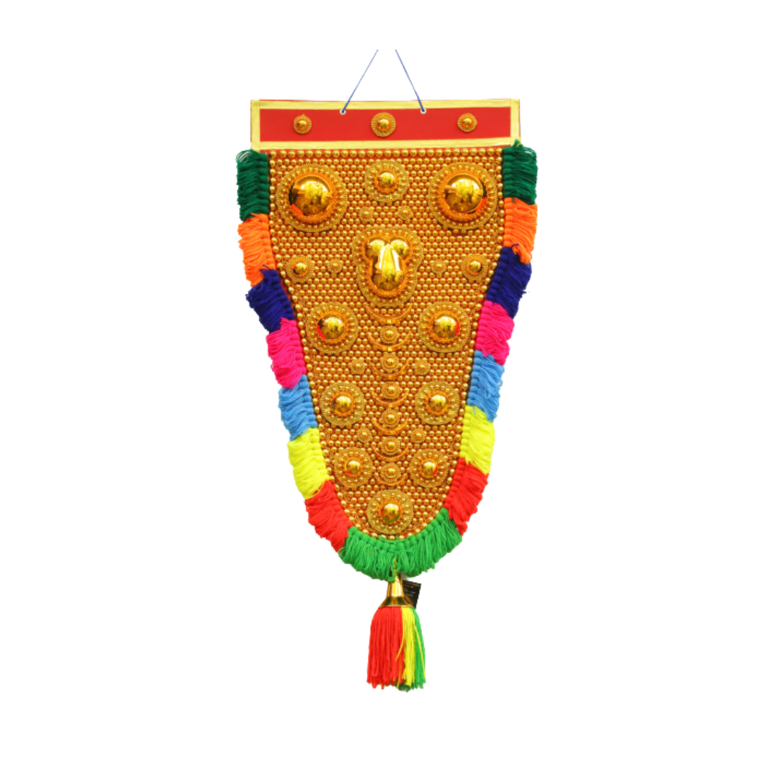 SJ Kerala Traditional Hand Crafted Nettipattom 3 Feet - AZ (നെറ്റിപ്പട്ടം) | High Quality Elephant Caparison - 46 Inch