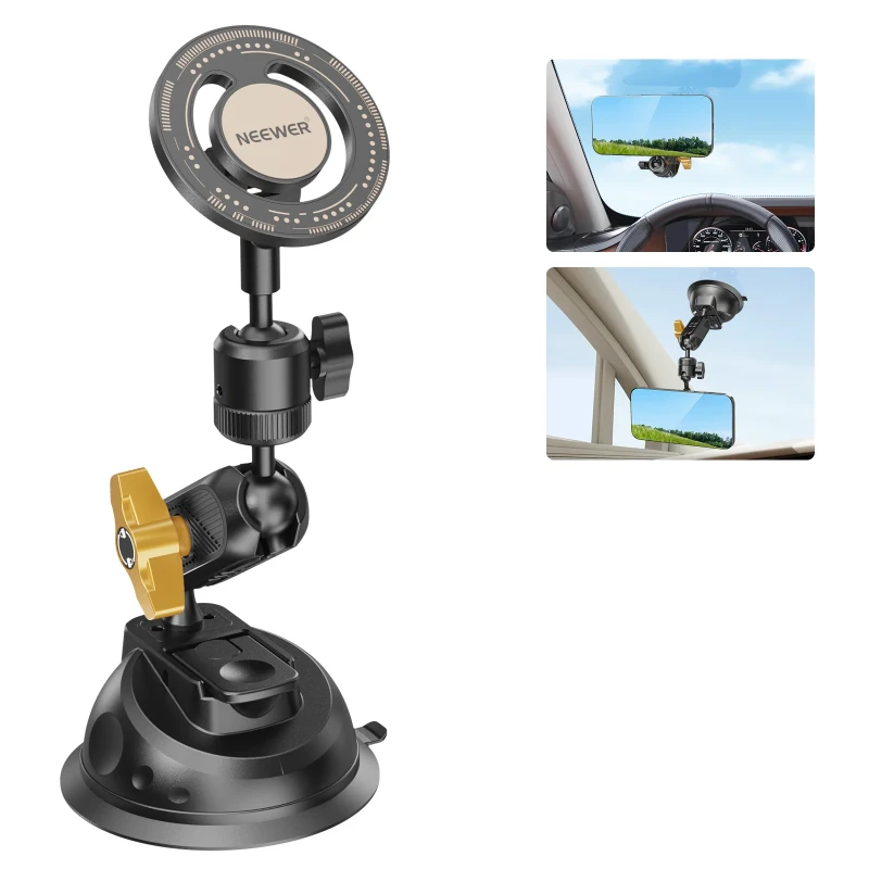 NEEWER Suction Cup Mount with Magnetic Phone Holder for Phones (CA030)