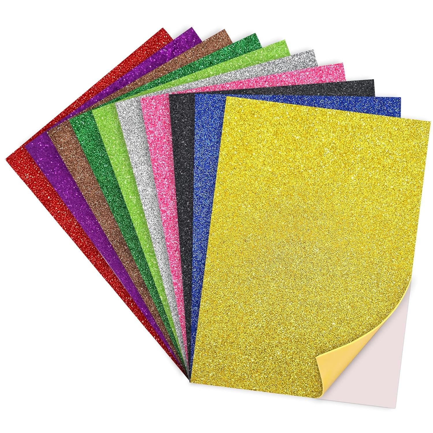 Glitter Foam Sheet Sparkles Self Adhesive Sticky A4 Size Pack Of 20 Sheets