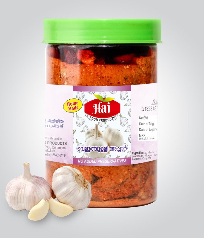 HAI's Authentic Kerala Style Garlic Pickle | Hot & Spicy Lahsun ka Achar | Veluthulli Achar | No Added Preservatives & Artificial Flavours | Traditional Recipe