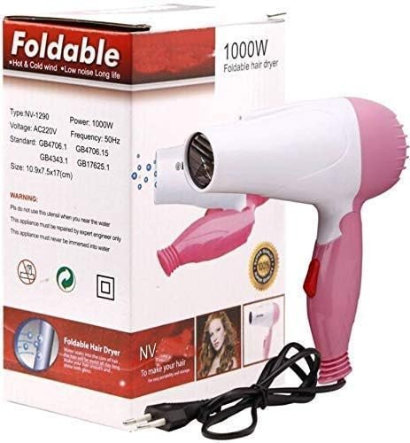 SmartGadgets Nova 1290 Professional Electric Foldable Hair Dryer With 2 Speed Control 1000 Watt, Multicolor