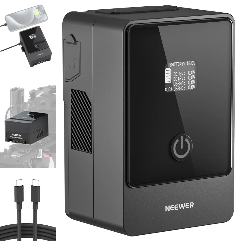 NEEWER Mini 6800mAh 14.5V 99Wh V Mount Battery(PS099E)-With Type C Cable