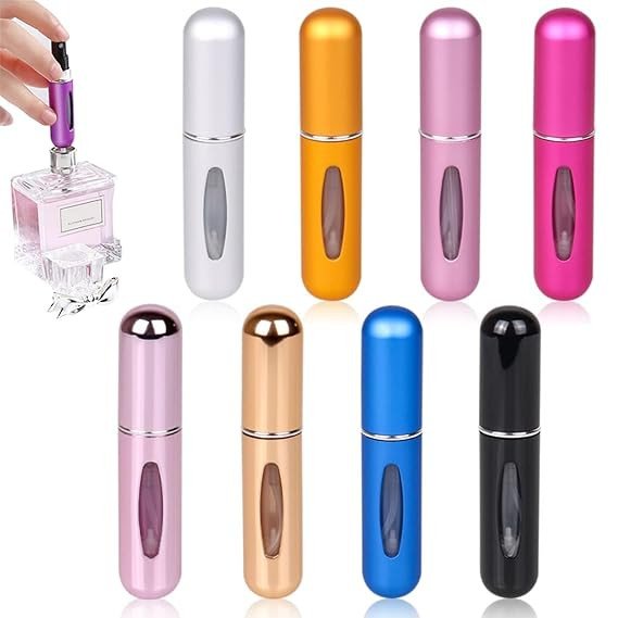 SmartGadgets Mini Refillable Atomizer Container, Portable Perfume Spray Bottle, Scent Pump Case, Empty Fragrance Spray for Traveling and Outgoing (5 Ml) - Multicolour