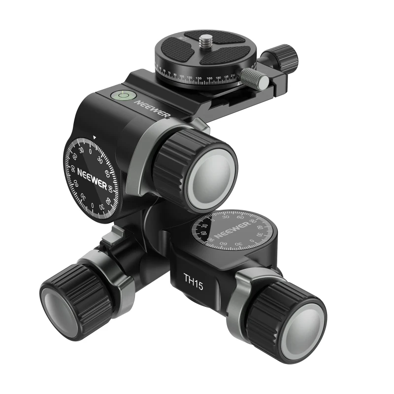 NEEWER 3-Way Geared Tripod Head-Geared Head(TH15)