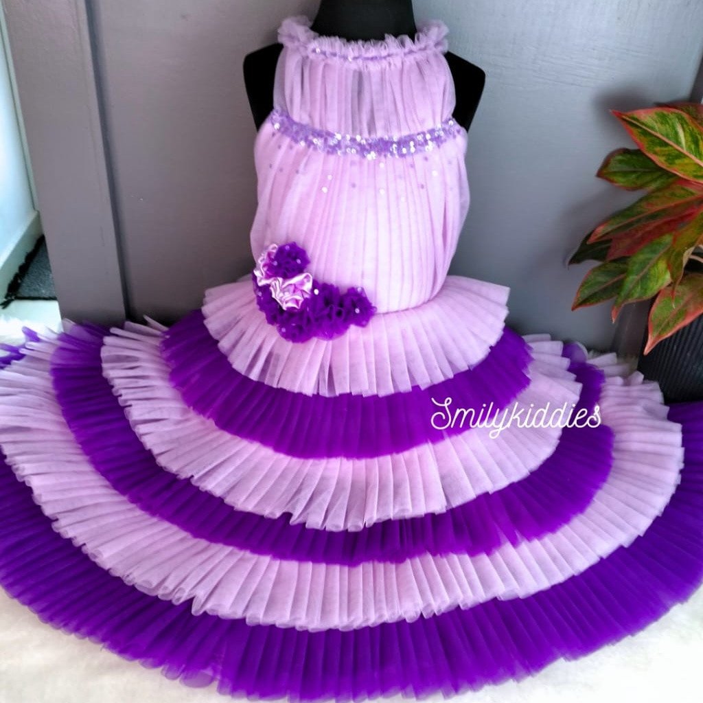 Beautiful & Attractive Stylish Kids Birthday Frock For Baby Girl - Multi Colour | Kids Wear | Party Wear Frock
