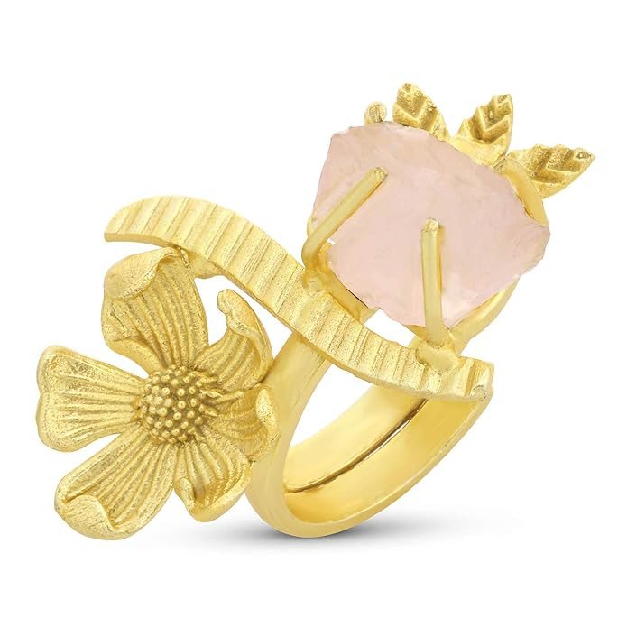Stylish Gold Plated Floral Ring For Women - R77840_8SK