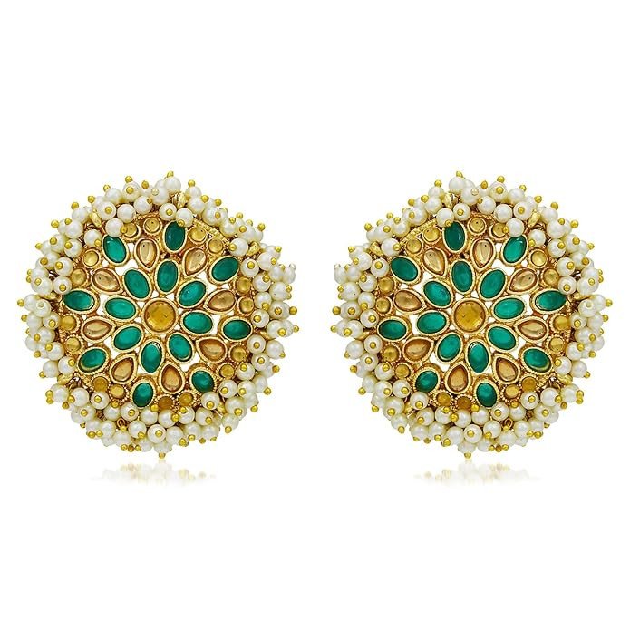 Adorable Gold Plated LCT & Pearl Stud Earring for Women (SKR56740)