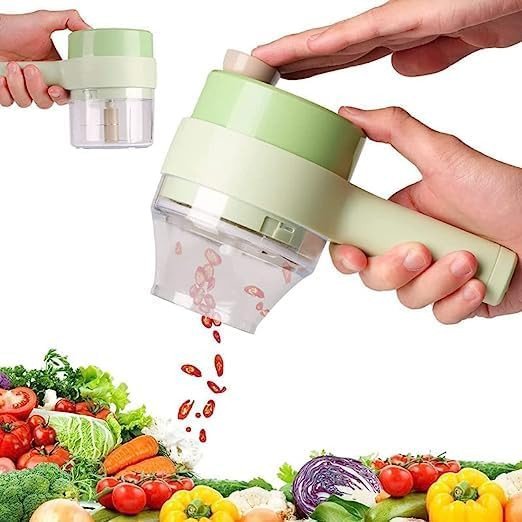 SmartGadgets 4 In 1 Kitchen Electric Vegetable Cutter Set/ Wireless Handheld Food Processor Vegetable Chopper