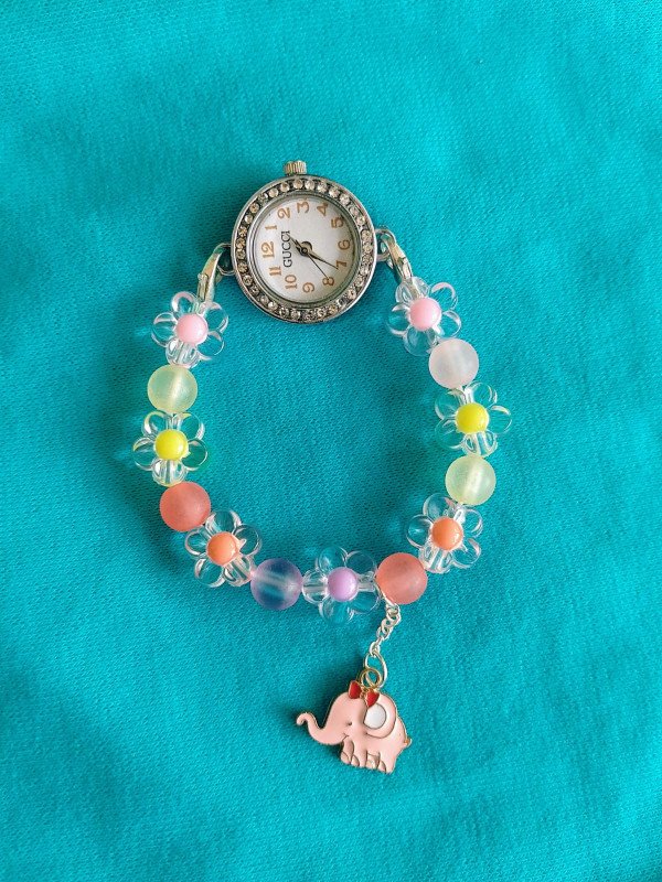 Flora's Stylish And Colourfull Beads Bracelet Watches