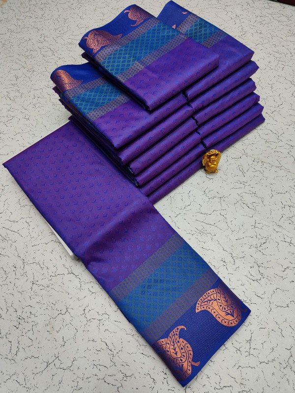 Edathal Star Collection's Women's 3D Embossed Karizma Soft Silk Saree