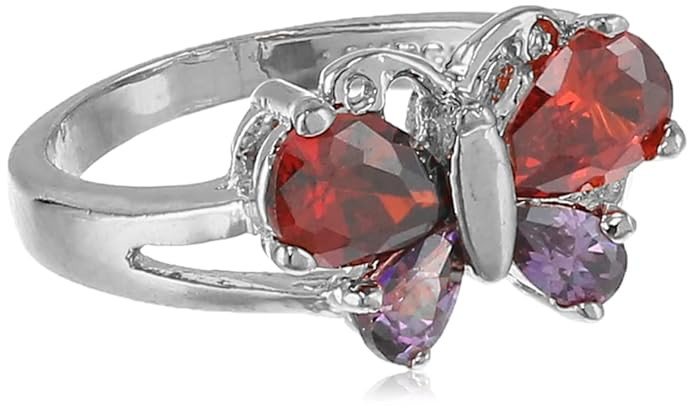 Charming Rhodium Plated Butterfly Ring for Women(R80447_10)