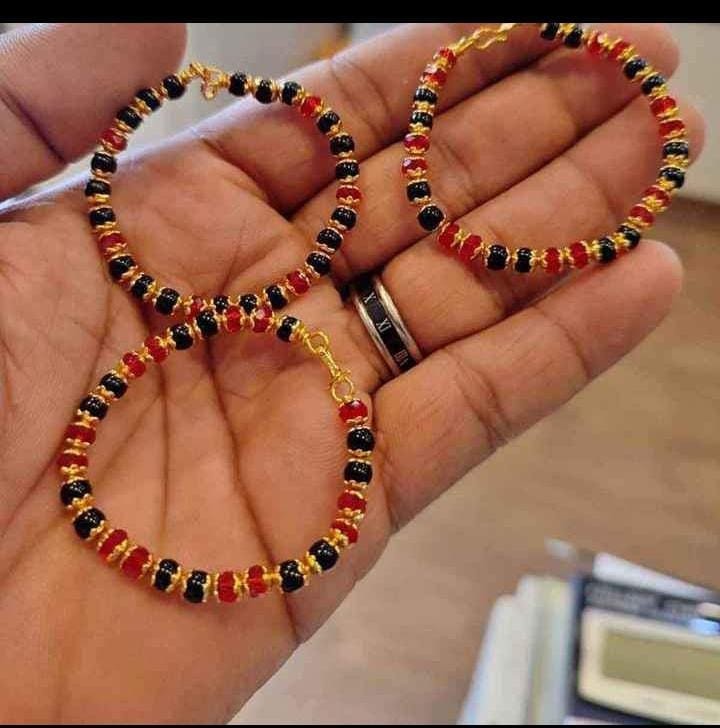 Baby Bracelets For Boys And Girls (Black And Red)